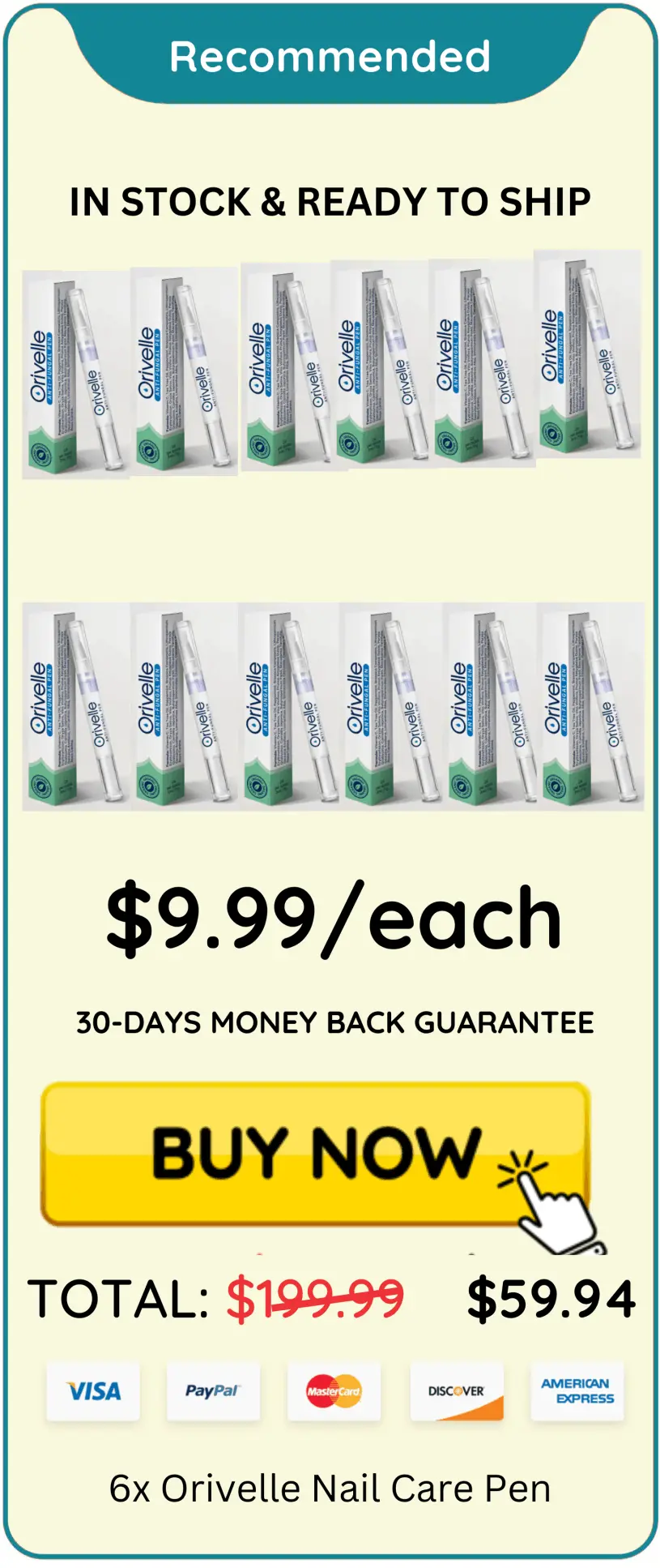 Orivelle Nail Fungus Pen offer package price 